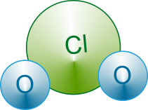 image of a moving chlorine dioxide molecule