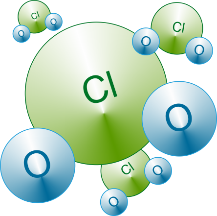 image of chlorine dioxide molecules